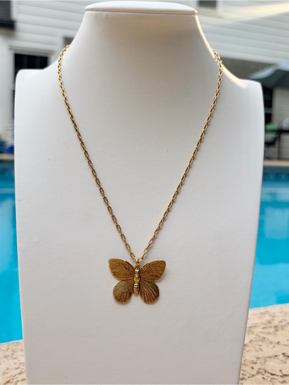 Yochi Gold Plated Moth/Butterfly Fashion Necklace